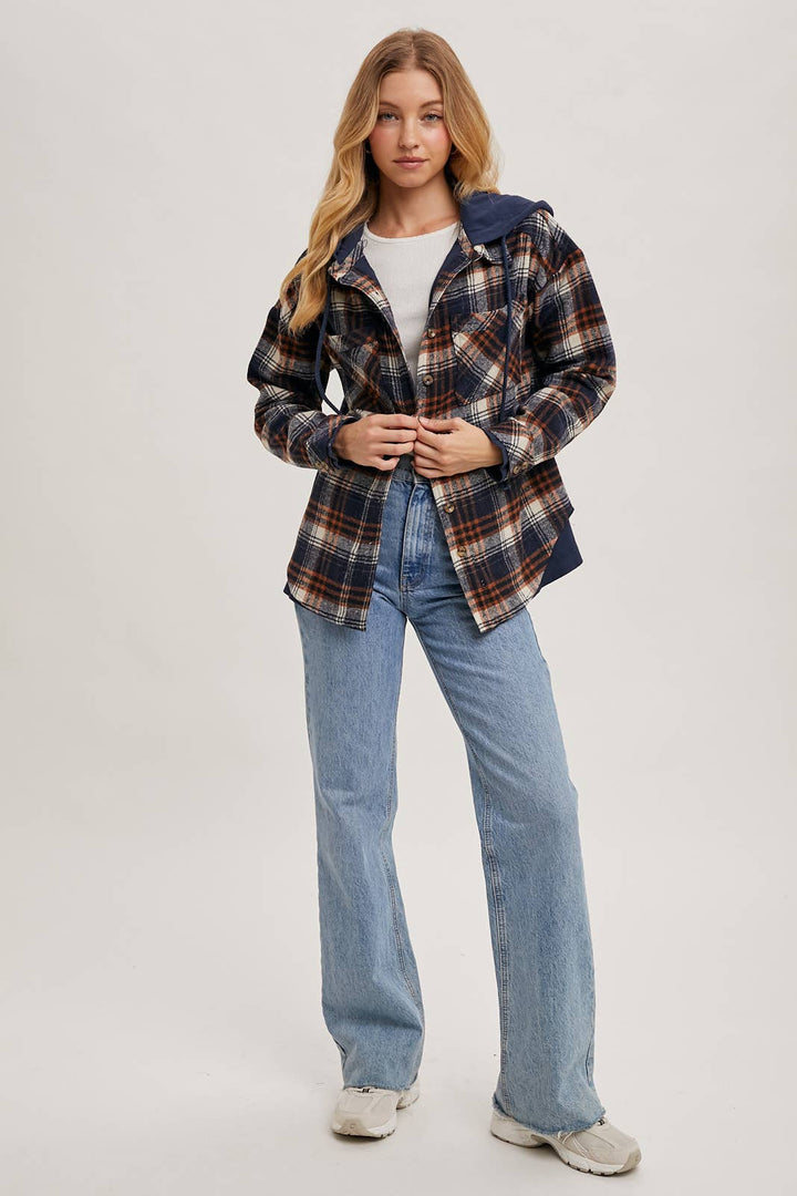 Bethany Hooded Plaid Jacket