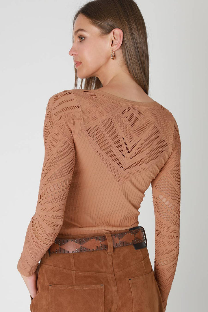 NS8430 - Wide Textured L/S Top