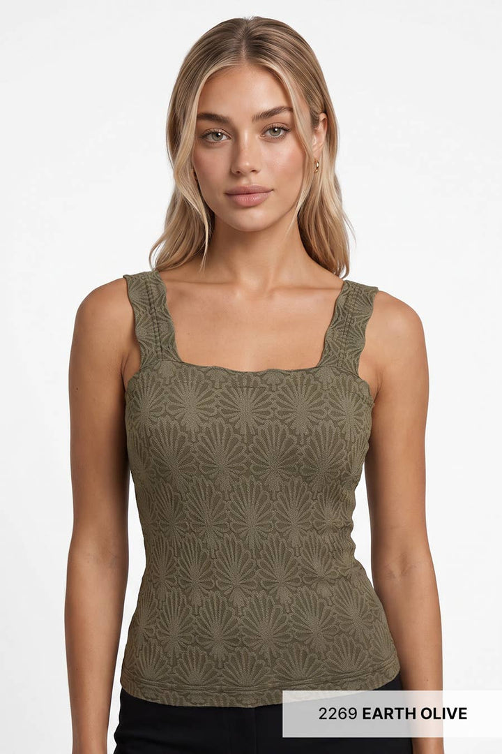 NS8416- Lace Textured Square Top