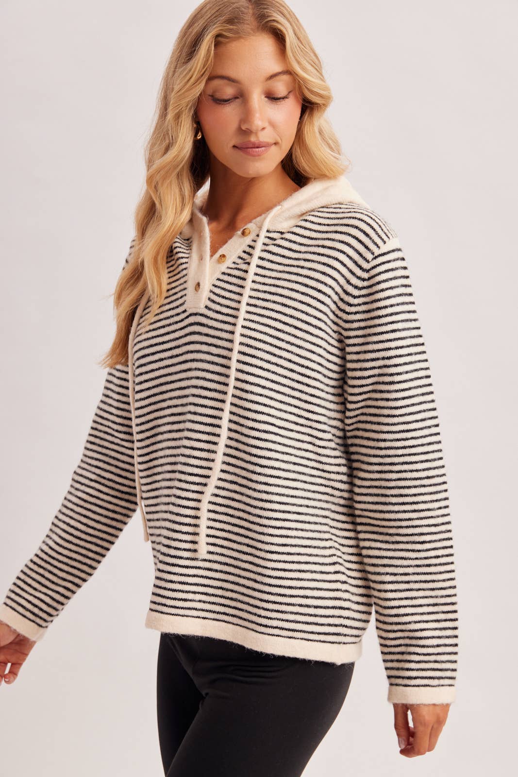 HENLEY SWEATER WITH HOODIE