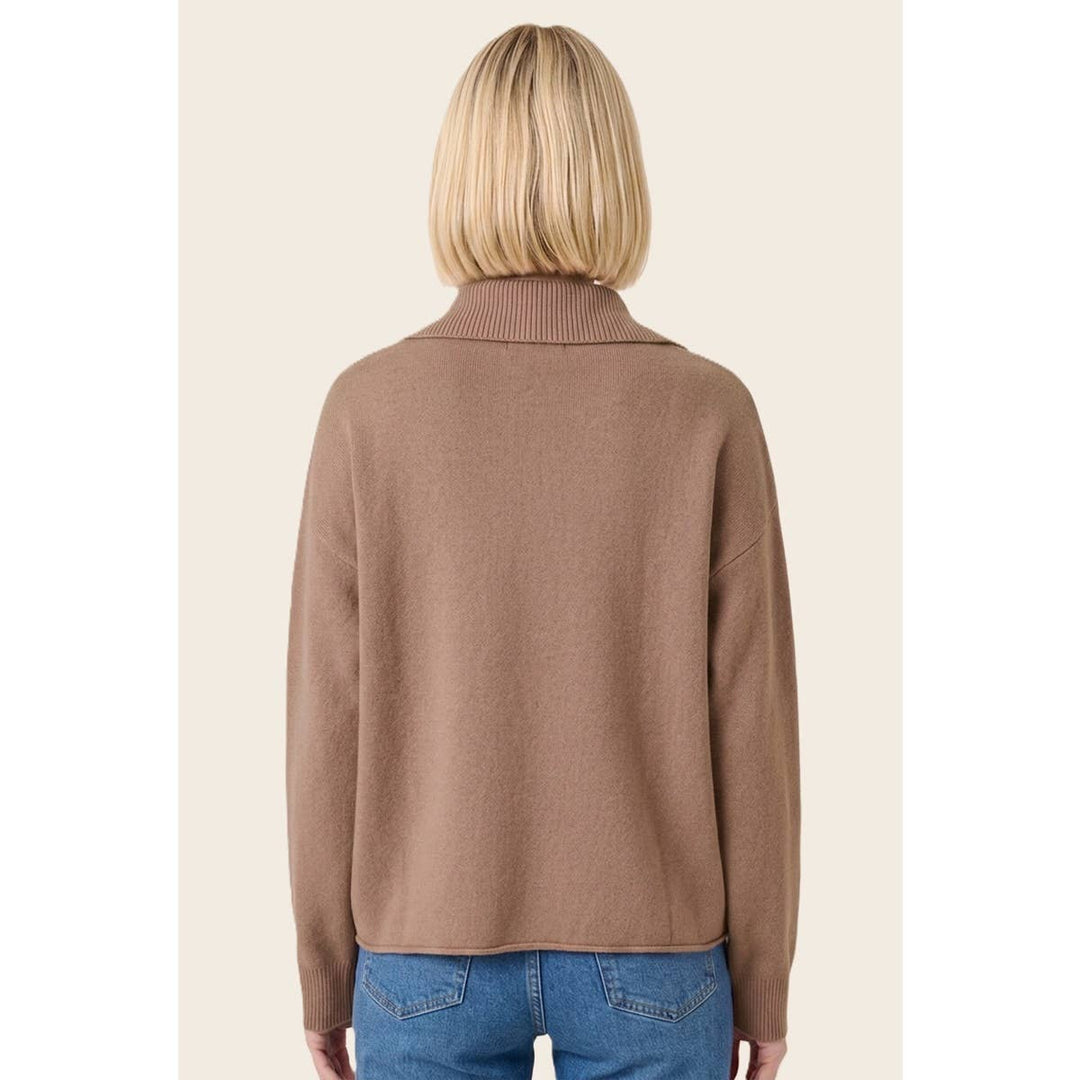 Mock Neck Half Zip Sweater