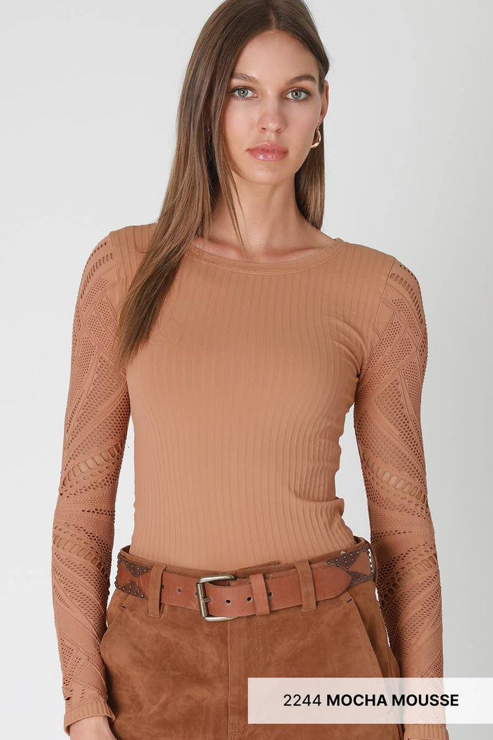 NS8430 - Wide Textured L/S Top