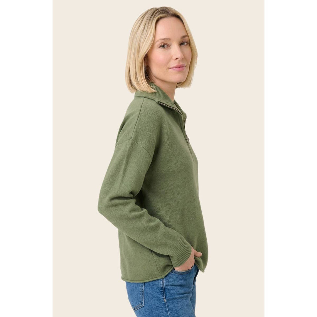 Mock Neck Half Zip Sweater