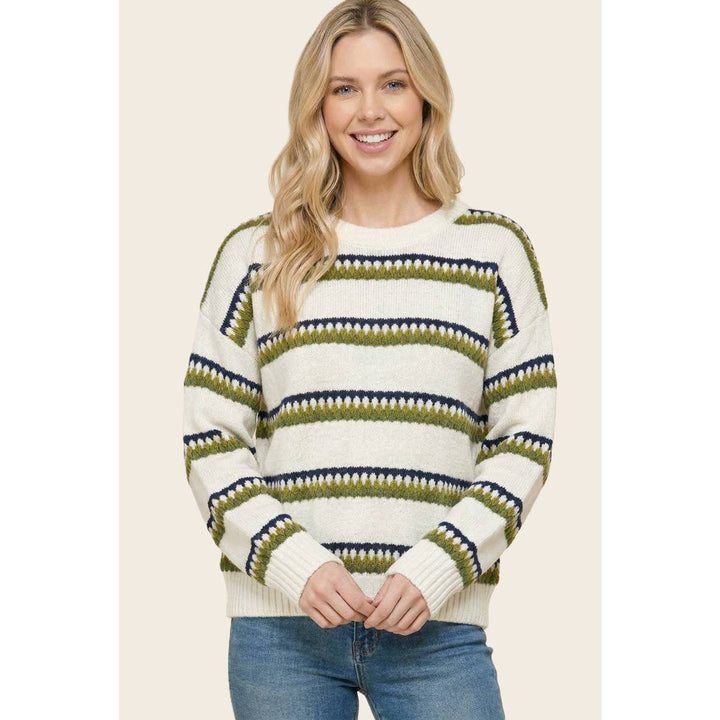 HONEYCOMB MULTI STRIPED SWEATER