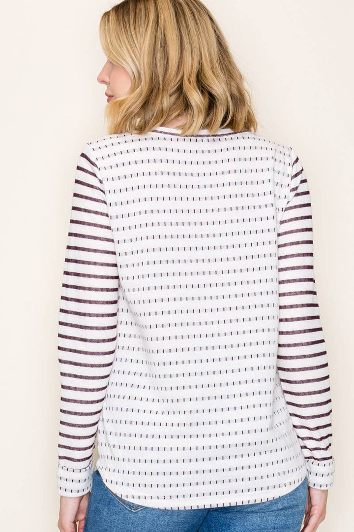 Double Stripe French Terry Top