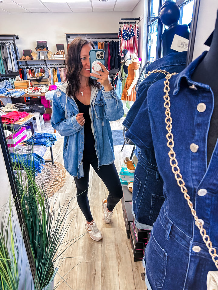 Evelyn Denim Zip Up