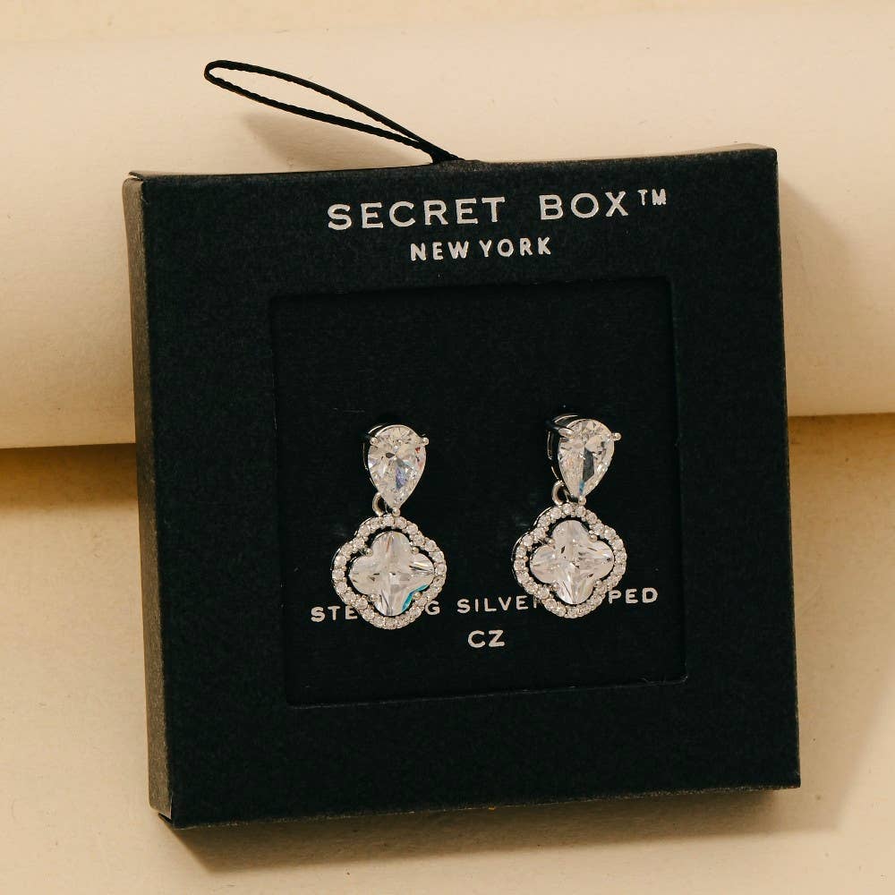 Halo Clover Teardrop Dangle