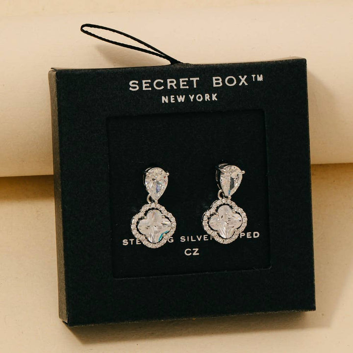 Halo Clover Teardrop Dangle