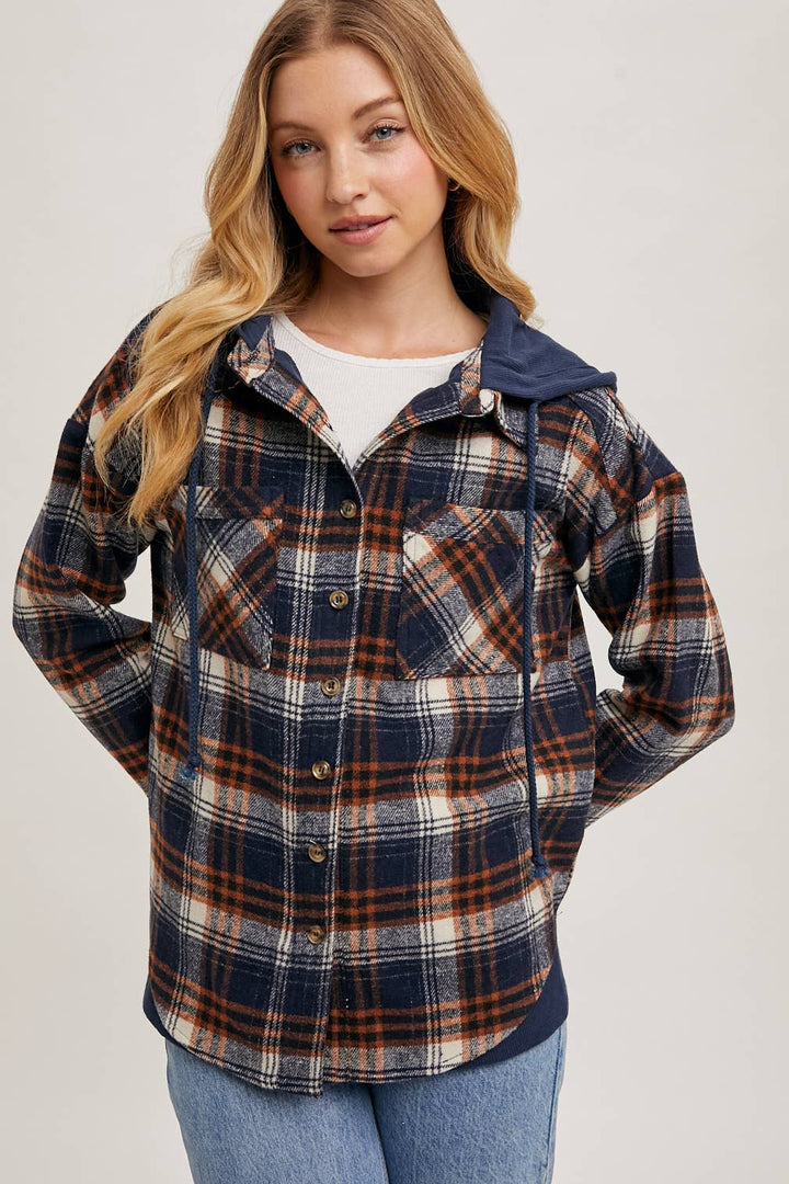 Bethany Hooded Plaid Jacket
