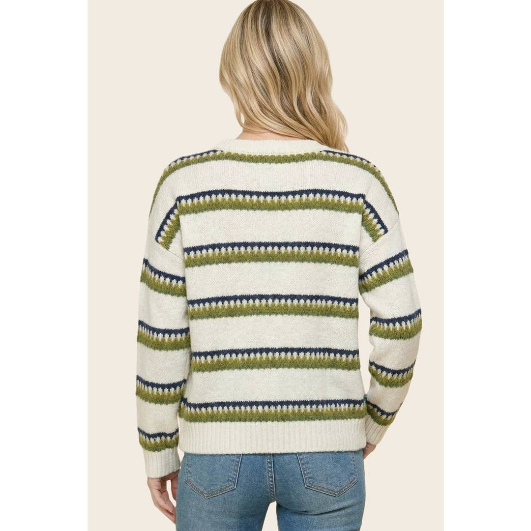 HONEYCOMB MULTI STRIPED SWEATER