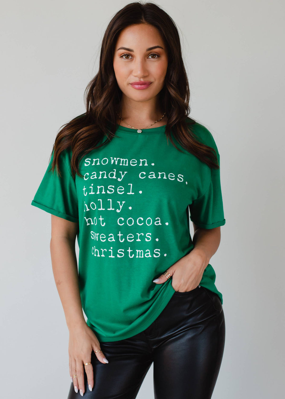 Green Snowmen, Candy Canes Tee