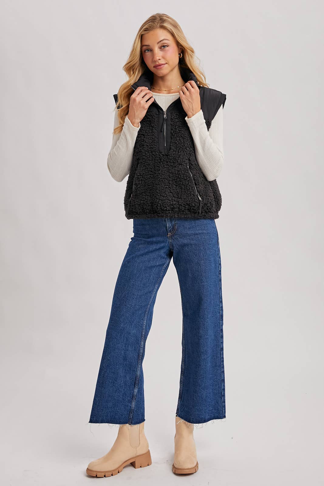 Sherpa Contrast 1/2 Zip Pullover