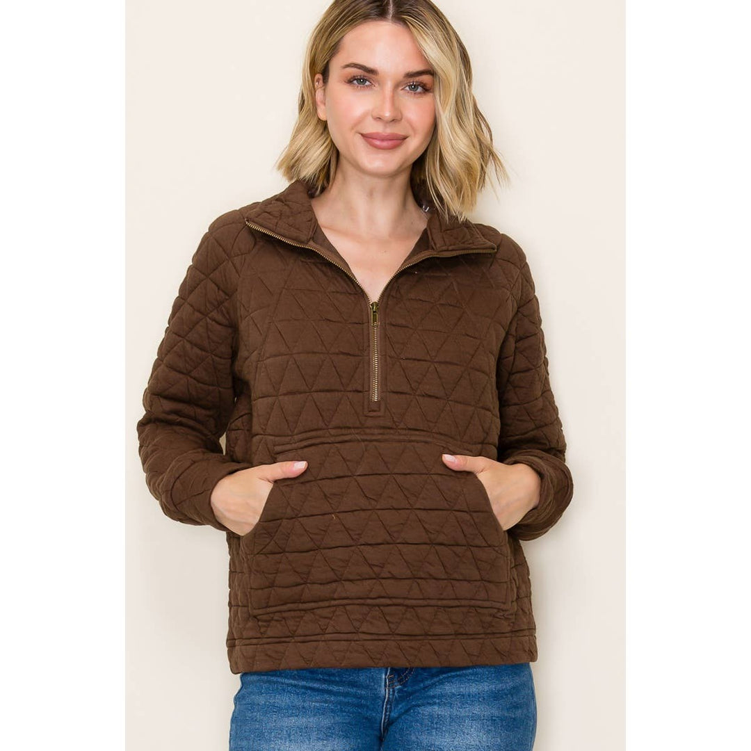 Chocalate Quilted Half Zip