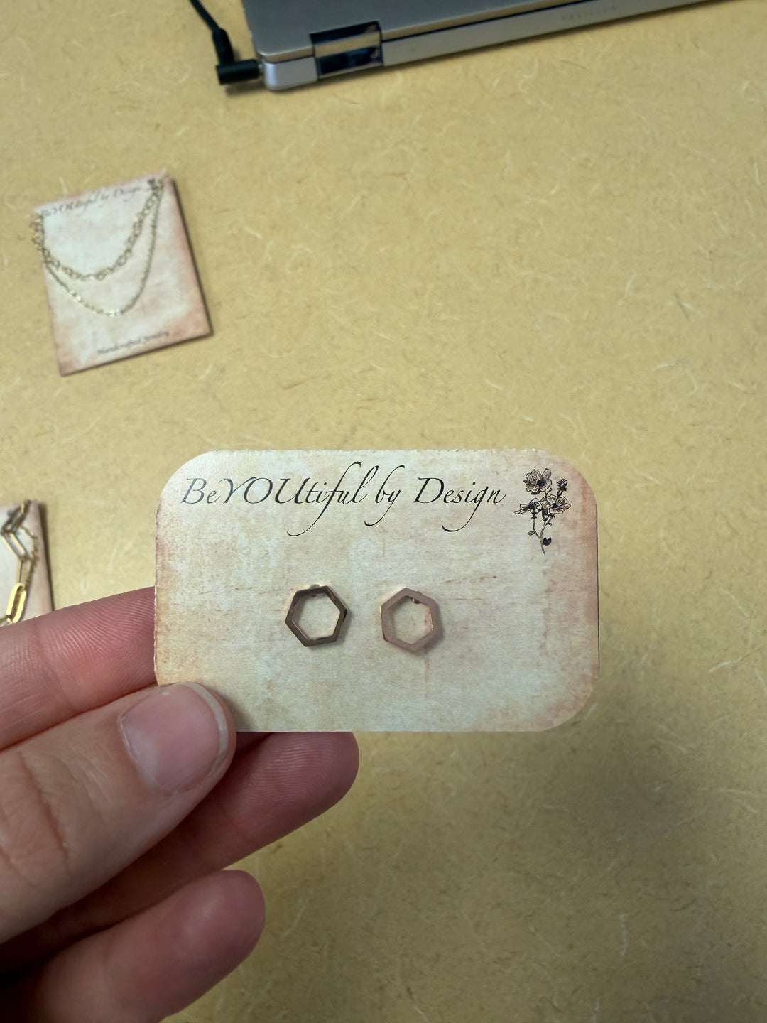 Hexagon Stud Earrings