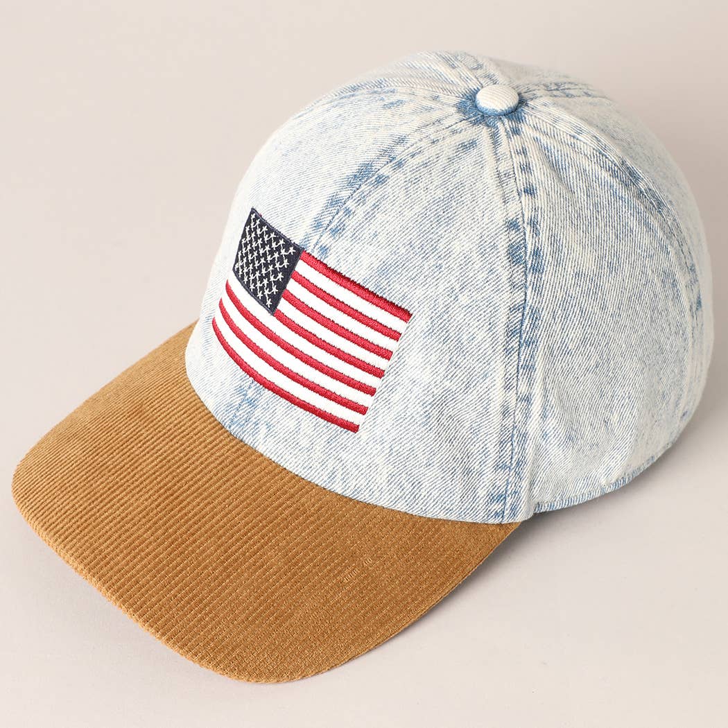 Embroidered US Flag Cap