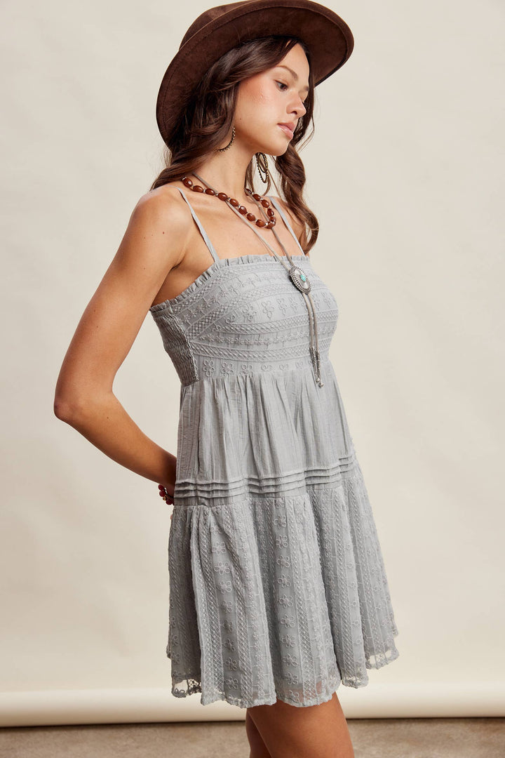 Lace Tiered Mini Dress LD1628