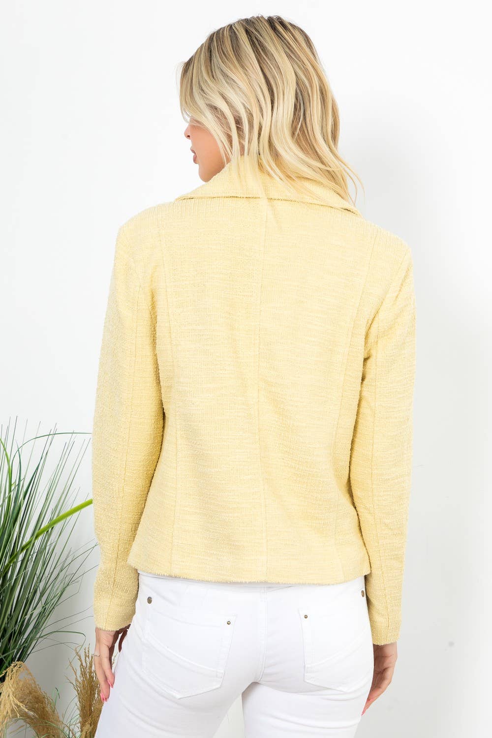Chloe Boucle Textured Moto Jacket