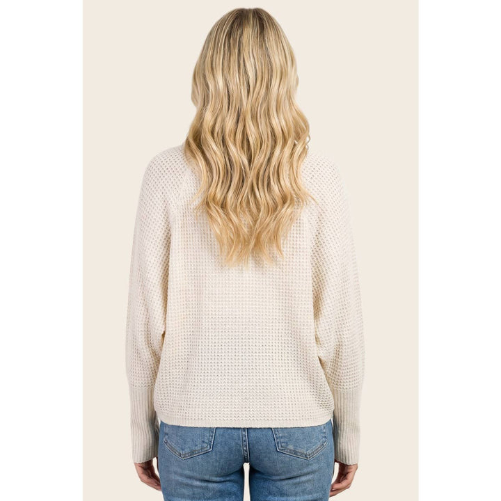Waffle Batwing Dolman Sleeve Cardigan