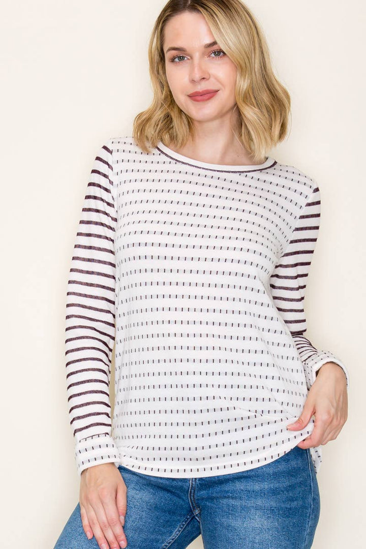 Double Stripe French Terry Top