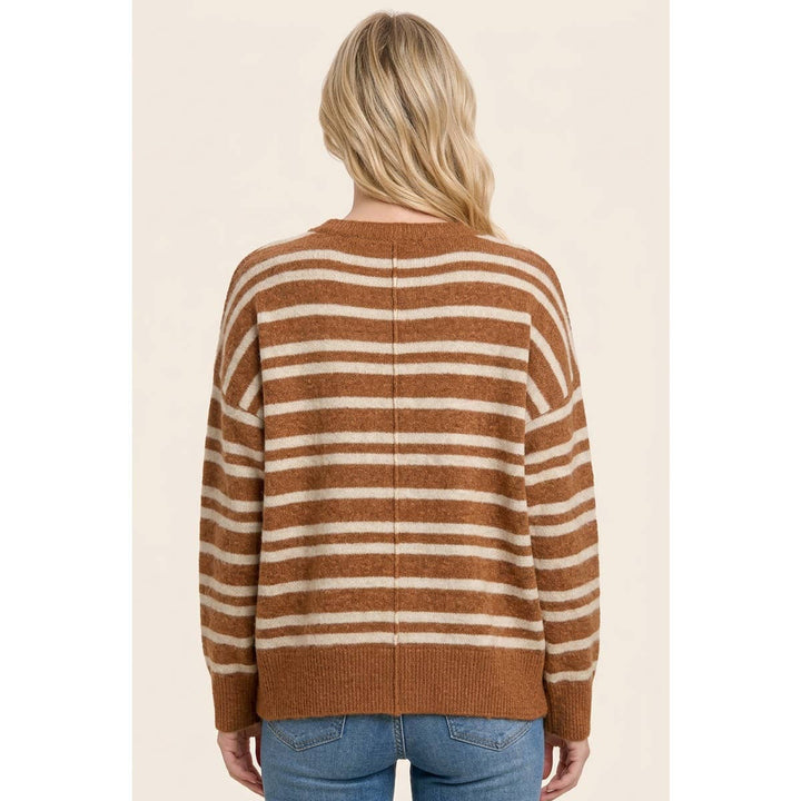 DOUBLE STRIPED OVERSIZE SWEATER
