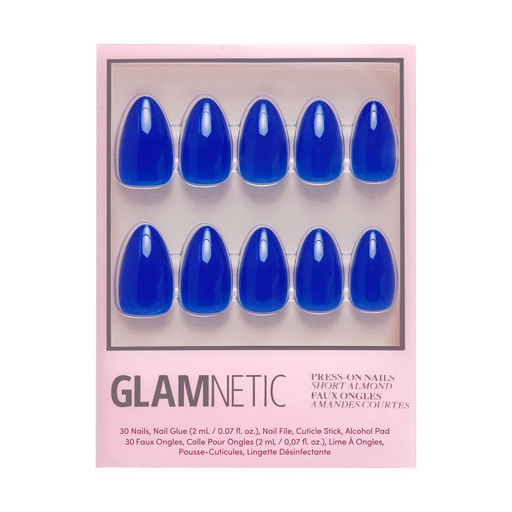 Cobalt Blue Press-On Nails | Solid Nail| Short Almond Length