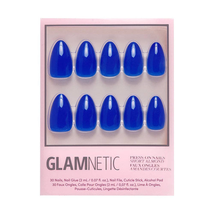 Cobalt Blue Press-On Nails | Solid Nail| Short Almond Length