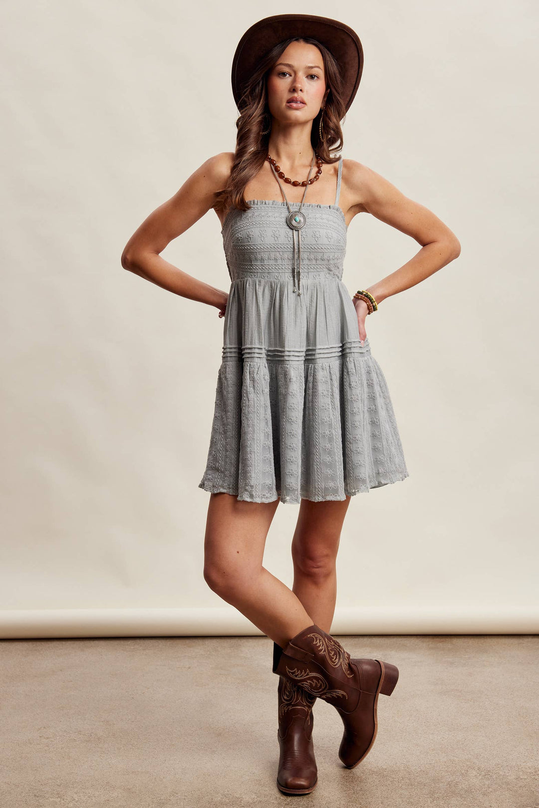 Lace Tiered Mini Dress LD1628