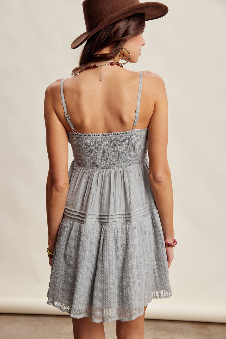 Lace Tiered Mini Dress LD1628