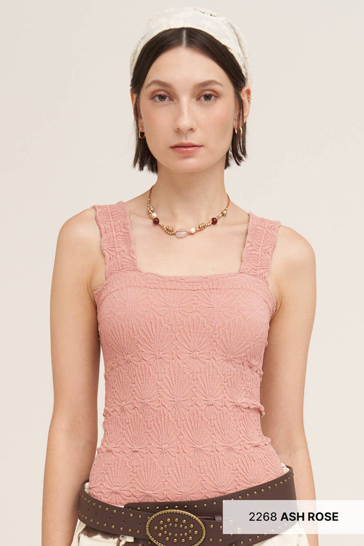 NS8416- Lace Textured Square Top