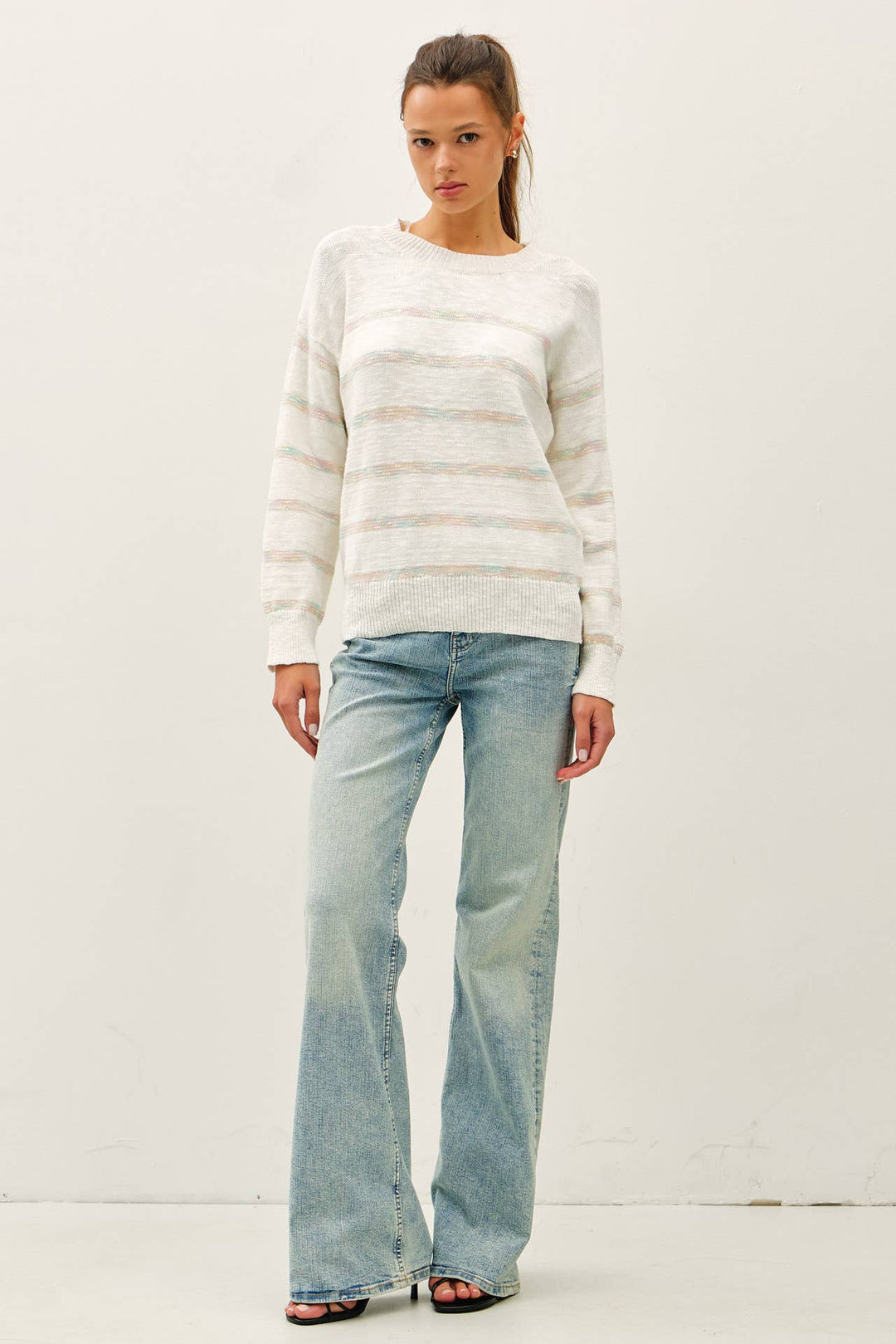 Heather Striped Sweater