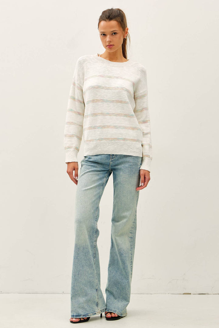 Heather Striped Sweater