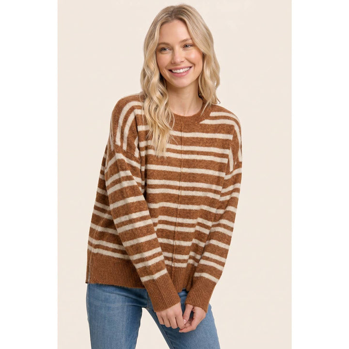 DOUBLE STRIPED OVERSIZE SWEATER