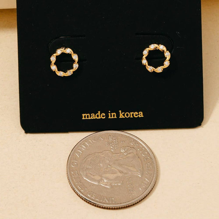 Mini Twisted Hoop Stud Earrings