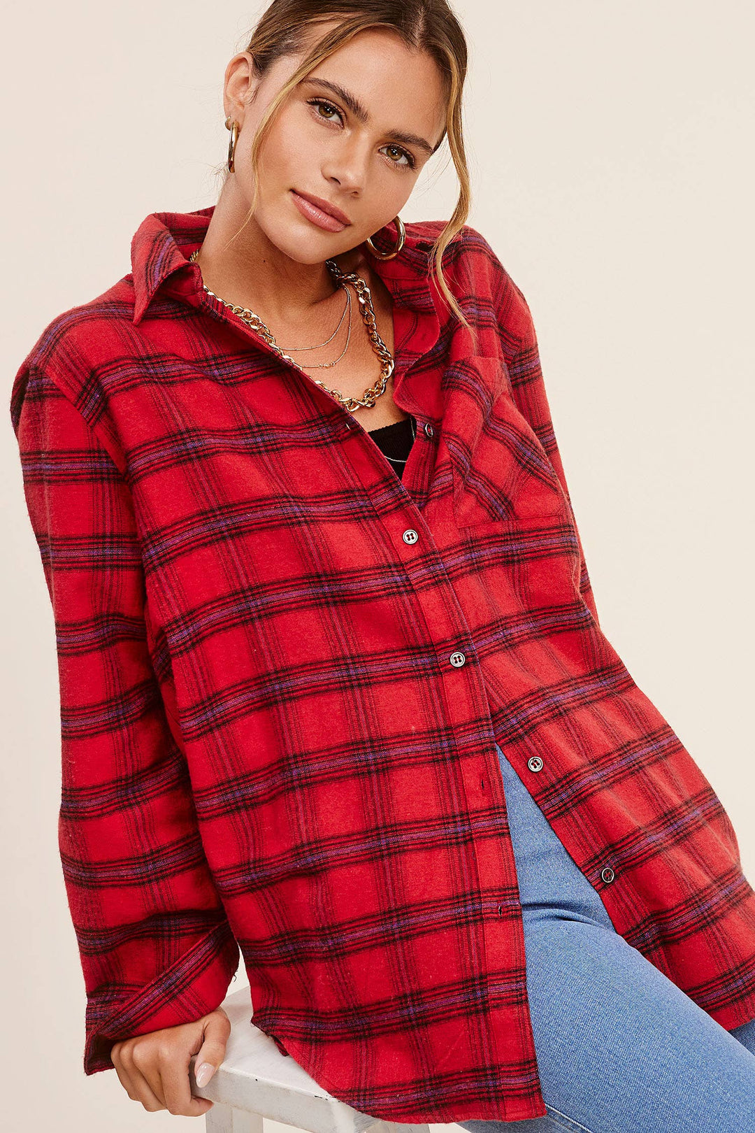 Dark Brown Plaid Flannel