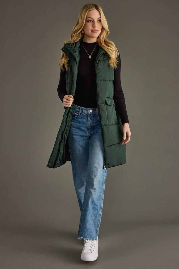 Dark Green Long Vest