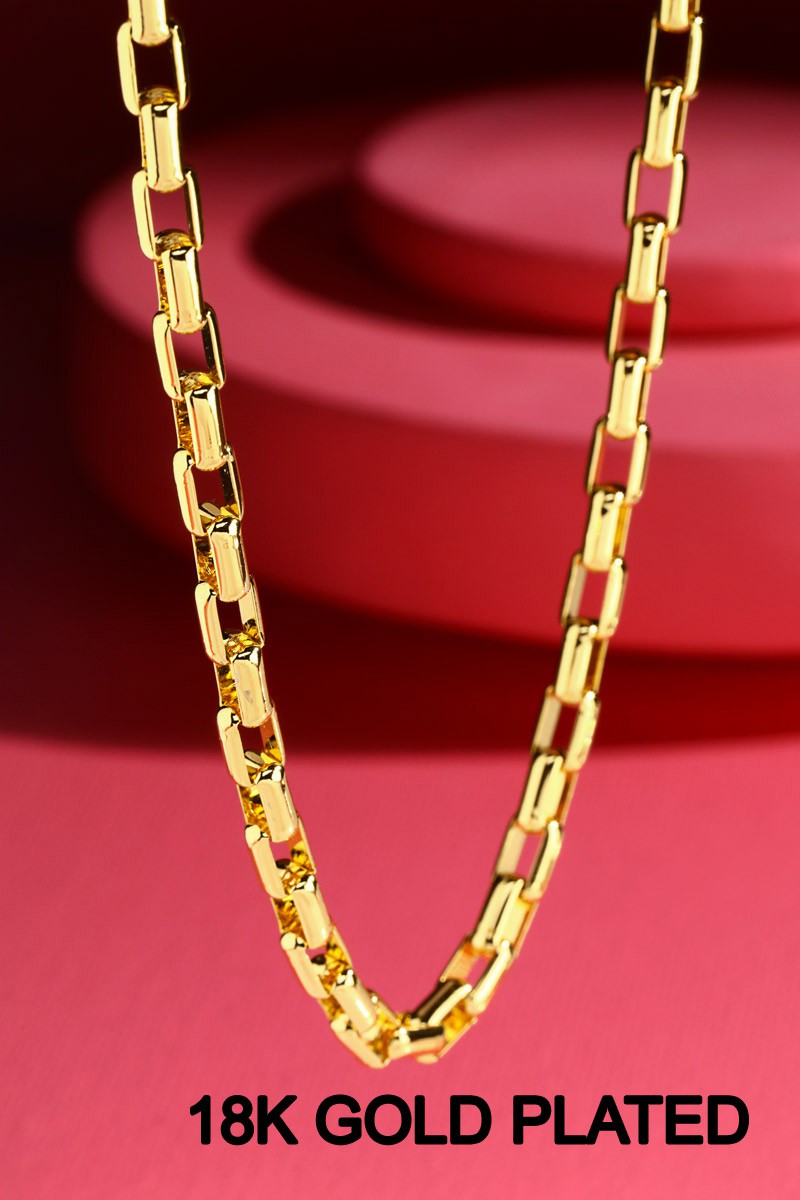 18K Gold Plated Box Chain Necklace