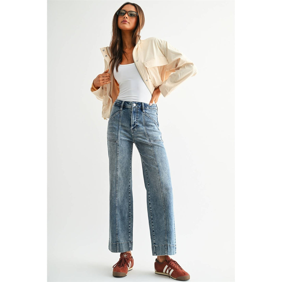 HIGH-RISE WIDE ANKLE TROUSER HEM