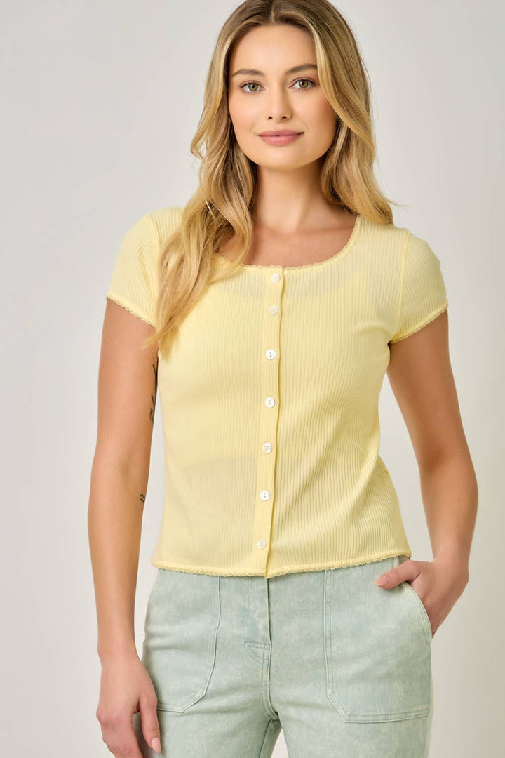 Lace Trim Cardigan Top