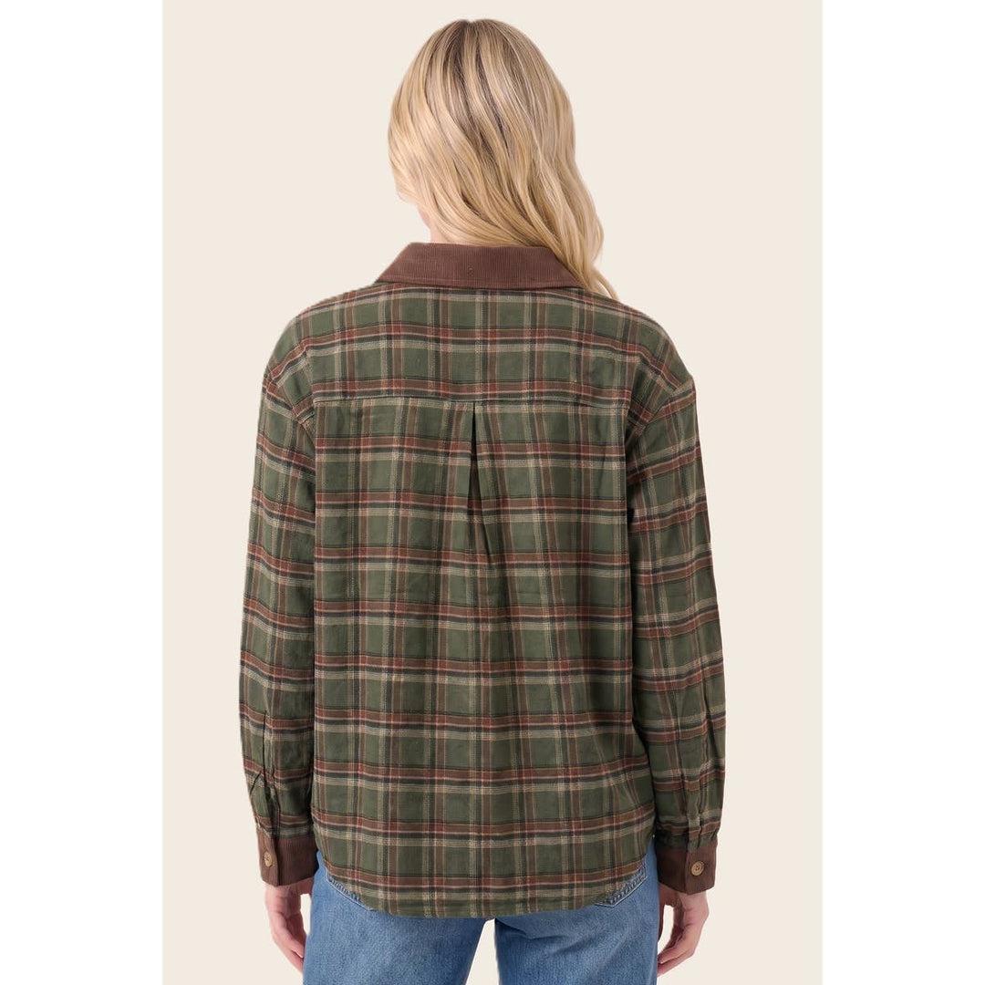 CORDUROY CONTRASTED PLIAD SHIRT