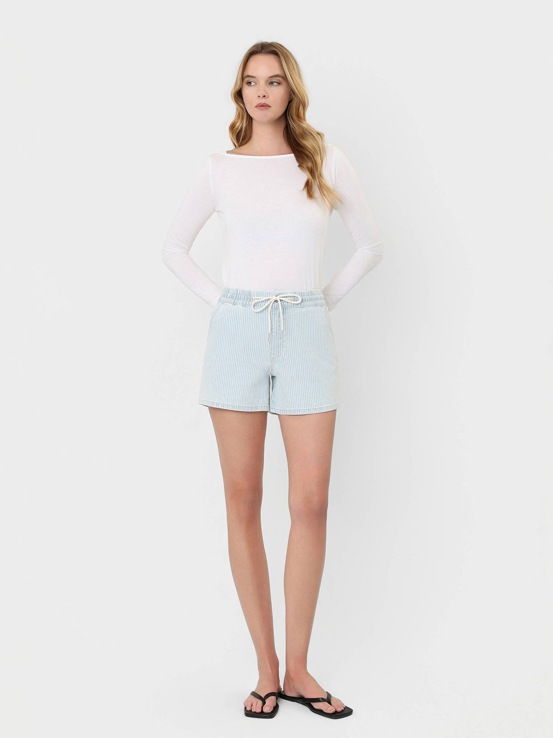 Striped Drawstring Shorts