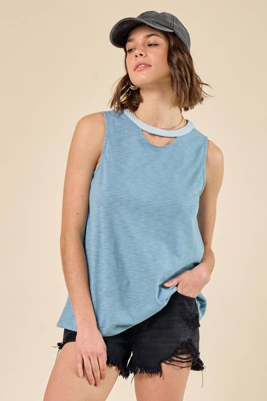 Holly Button Detail Tank