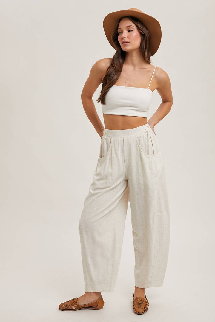 RELAXED BARREL PANTS WITH POCKETS