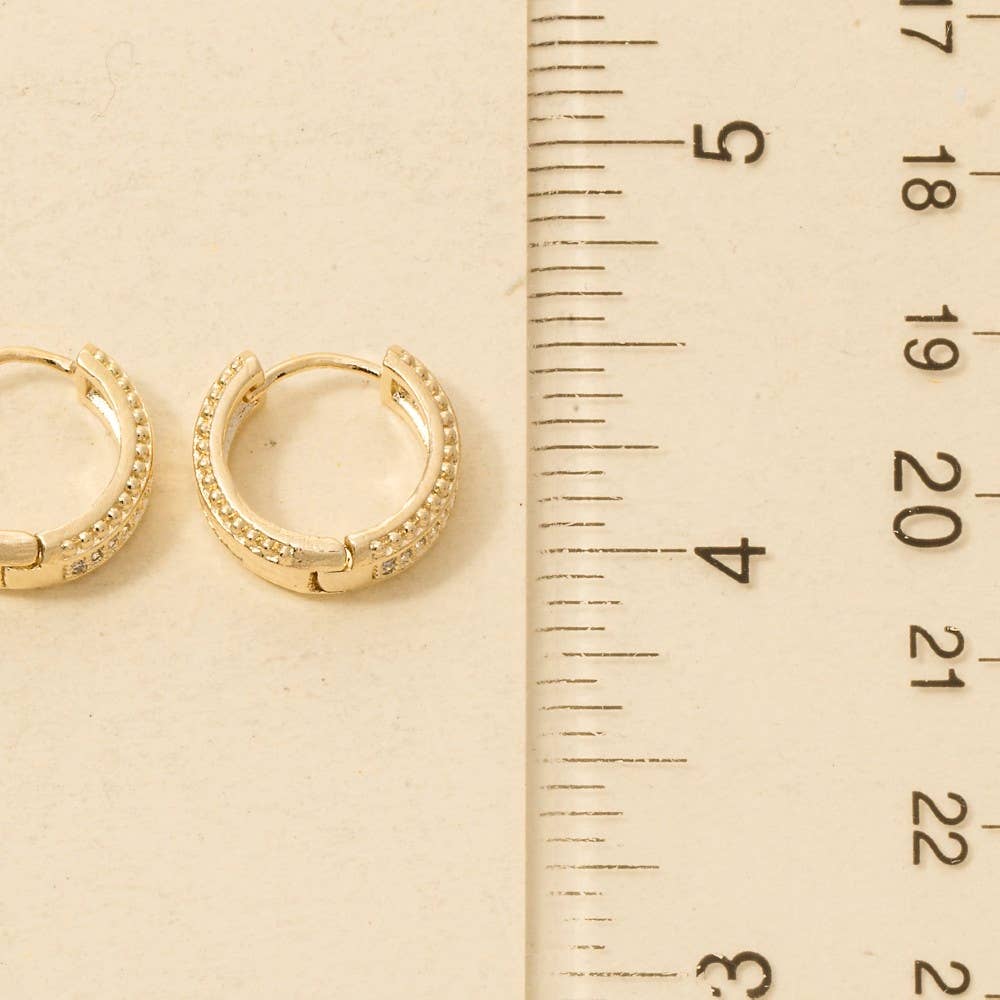 Intricate Pattern Wide Hinge Hoop Earrings