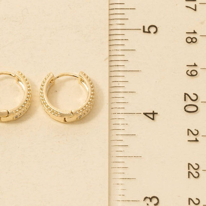 Intricate Pattern Wide Hinge Hoop Earrings