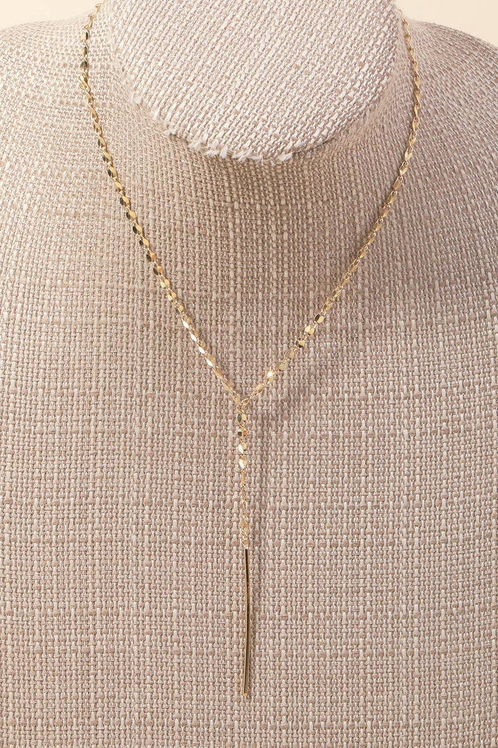 Thin Bar Pendant Y Necklace