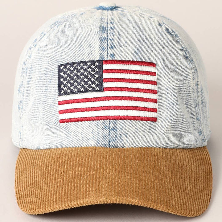 Embroidered US Flag Cap