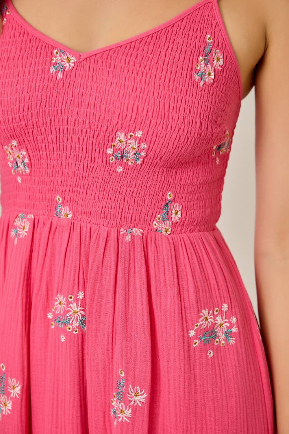 Riley Embroidery Smocked Dress