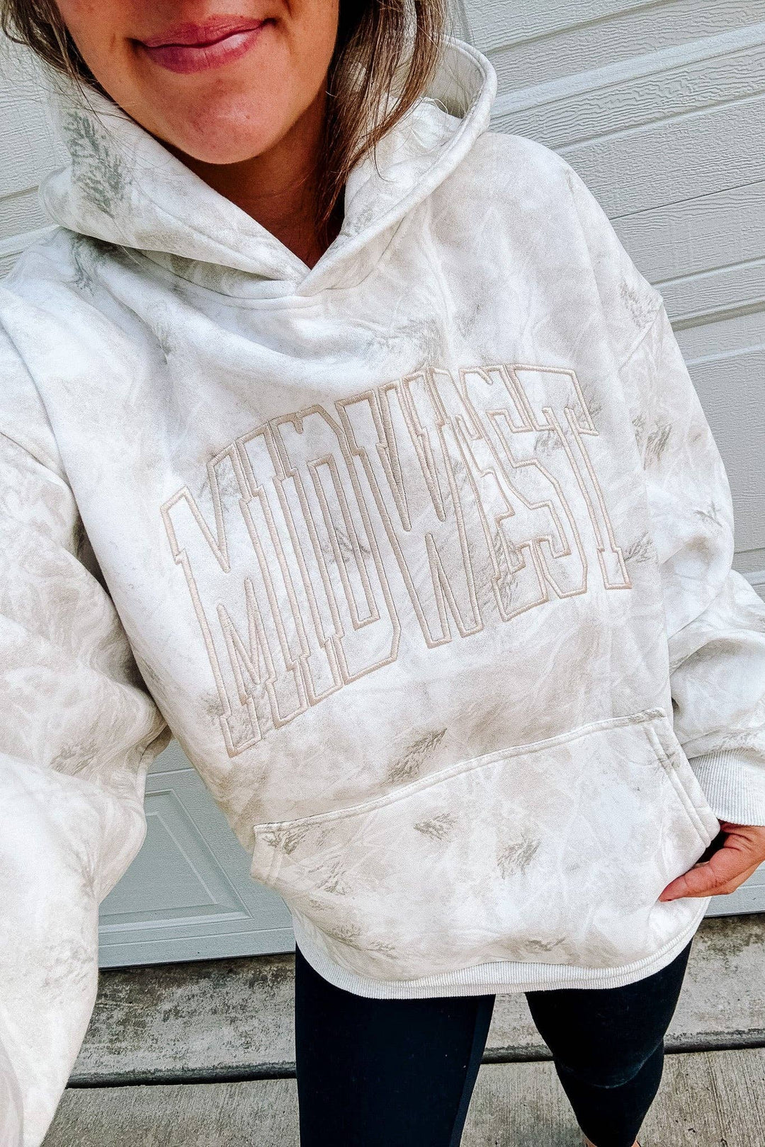 MIDWEST Embroidered Camo Hoodie - White Birch