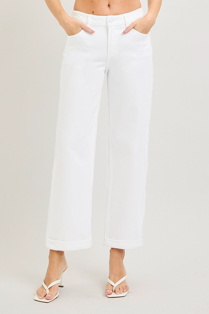 White Relaxed Barrel Jeans