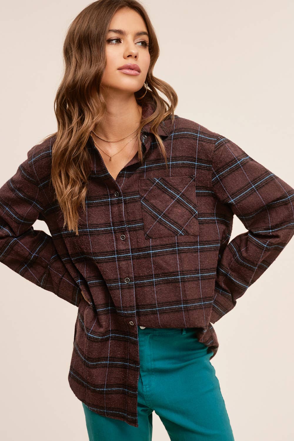 Dark Brown Plaid Flannel